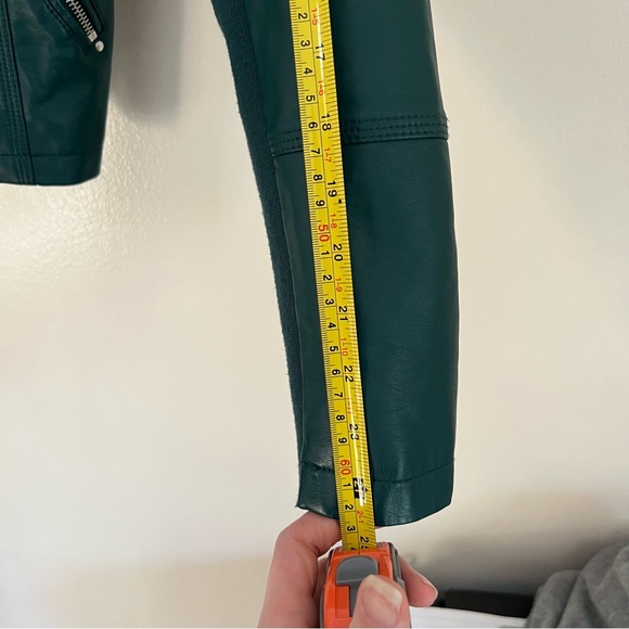 VERO MODA emerald leather jacket size M - Picture 4 of 7
